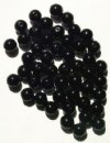 50 8mm Round Opaque Black Glass Beads